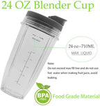 SS101 Replacement Parts for Ninja Blender Accessories, 7-Fins Blender Blade and 24oz Cups Compatible with Ninja Foodi Power Blender SS101, SS101TGT, CO351B, SS100, SS150, SS151, SS300, SS350, SS351