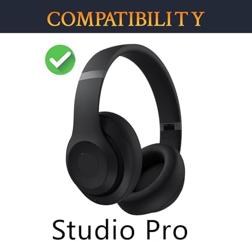 SOULWIT Replacement Earpads for Beats Studio Pro Wireless Noise Cancelling Headphones, Cushions Ear Pads with Soft Protein Leather, Noise Isolation Foam - Black