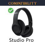 SOULWIT Replacement Earpads for Beats Studio Pro Wireless Noise Cancelling Headphones, Cushions Ear Pads with Soft Protein Leather, Noise Isolation Foam - Black