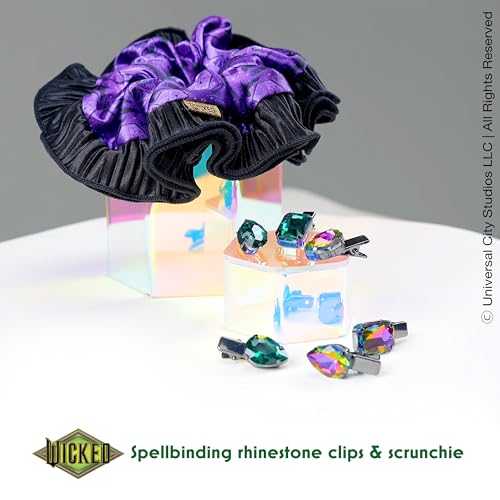 Wicked Elphaba Scrunchie & Hair Clip set - hair clips - hair accessories - hair accessories for girls - gifts for her - Scunci by Conair - 7PK