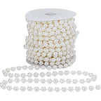 YoungJewl 8mm Crafts Faux Pearl Beads Garland Pearl Bead Roll Strand of Pearls to Decorate Floral Centerpieces Wedding Party Favor Christmas Tree(33 Feet Ivory)