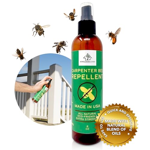 Donaldson Farms Carpenter Bee Repellent Spray, 8oz, All Natural for Outdoor Wood & Furniture, Citrus Oil Spray