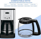12-Cup Coffee Maker Carafe Replacement Compatible with Cuisinart Coffee Maker SS-12, SS-15, SS-16, DCC-1100BK, DCC-1200, DCC-2650, CHW-12P1, DGB-400, DGB-550BK, DGB-550BK1, DGB-625BC and DGB-700BC