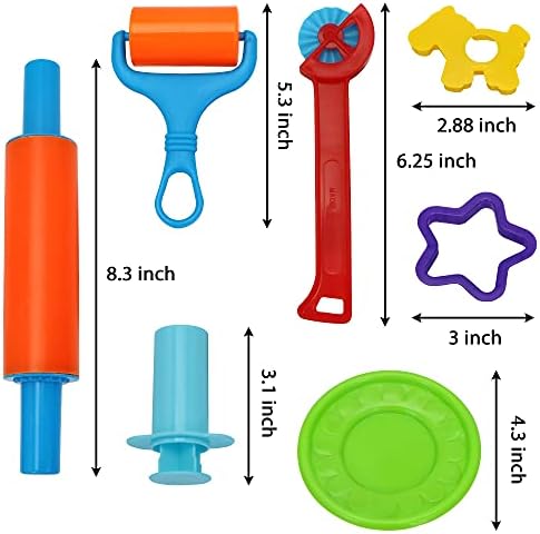 JOYIN 44 Clay Tools Set for Kids, Clay Accessories with Various Plastic Molds, Rolling Pins, Cutters