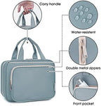 Narwey Hanging Toiletry Bag for Women Travel Makeup Bag Organizer Toiletries Bag for Travel Size Essentials Accessories Cosmetics (Greyish Blue (Medium))