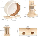 4 Pack Hamster Wheel Set,8.2Inch Medium Size Slience Quiet Spinner Hamster Running Wheels,Hamster Water Feeder Accessories Chew Toys for Guinea Pig,Gerbils,Mice and Other Small Pets Animal