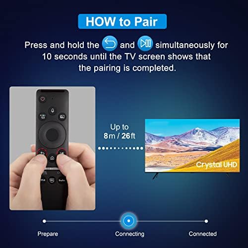 Replacement Voice Remote for Samsung Smart TVs, for Samsung-TV-Remote, for Samsung Crystal UHD QLED Curved 4K 8K Smart TVs(2020/2021)