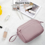 Narwey Large Makeup Bag Women Wide-open Make up Bag Travel Cosmetic Bag Organizer Toiletry Bag for Cosmetics Toiletries Accessories (Dusty Rose)
