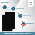 2PK Replacement Activated Carbon Over the Range Microwave Air Filters - Universal Size Cut to Fit Models Frigidaire Whirlpool GE LG Maytag KitchenAid - Made in USA (18"x15")