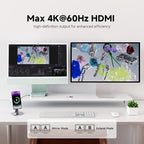 Minisopuru iExpandMate DS802PRO iMac Accessories with 4K@60Hz HDMI, USB C Charging, 2.5GbE, 4TB M.2 SSD Enclosure, USB C Hub for iMac 24 inch M1/M3/M4, iMac Hub with 4xUSB, SD/TF, Audio | Green