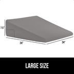 GORILLA GRIP Bed Wedge Ergonomic Sleeping Pillow, Soft Dual Layer Memory Foam, Stay in Place Dots, Breathable, Headboard Triangle Sleep Support for Reading Acid Reflux Anti Snoring, 7.5in Gray