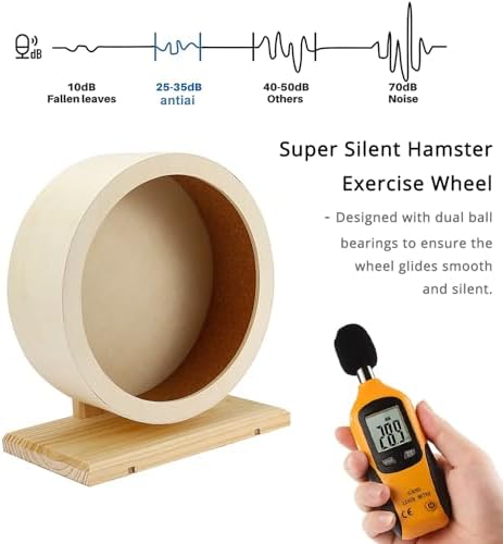 4 Pack Hamster Wheel Set,8.2Inch Medium Size Slience Quiet Spinner Hamster Running Wheels,Hamster Water Feeder Accessories Chew Toys for Guinea Pig,Gerbils,Mice and Other Small Pets Animal