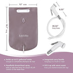 LOKFEHRE Bedside Shower Water Bag - 2.5 GL Portable Water Shower Bag For Hair Washing In Bed. Use with Inflatable Shampoo Basin, Inflatable Hair Washing Basin, Inflatable Bathtub For Elderly (Brown)