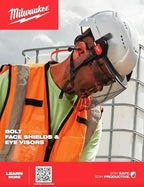 Milwaukee BOLT Full Face Shield, Clear, Compatible Safety Helmets & Hard Hats, 48-73-1420