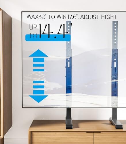 Universal TV Stand, Table Top TV Stand Base Wobble-Free Replacement for Most 24 to 80 Inch LCD LED TVs, 7 Height Adjustable TV Legs Hold up to 150lbs, Max VESA 800x500mm, Black AX10TB02