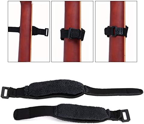 Facmogu 2PCS Guitar String Mute Dampener, Guitar String Cover Belt, Adjustable Bass Guitar Mute Silencer, Fretboard Muting Straps, Guitar Noise Damper Tape, Musical Instrument Accessories - Black