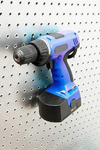 Menecor 5PCS Pegboard Drill Holder with Double Hooks and Accessories Bag for Power Tools
