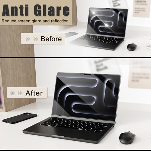 Screen Protector for 2024 MacBook Pro 14 inches M4 Chip A3112 A3185 A3401 Clear Anti Blue Light Scratch 5H Hardness Filter Laptop Protector Accessories