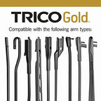 TRICO Gold 22" + 22" Premium Automotive Replacement Windshield Wiper Blades (Set of 2), Passenger and Driver Side All-Weather Beam Wiper Blades for Select Vehicle Models