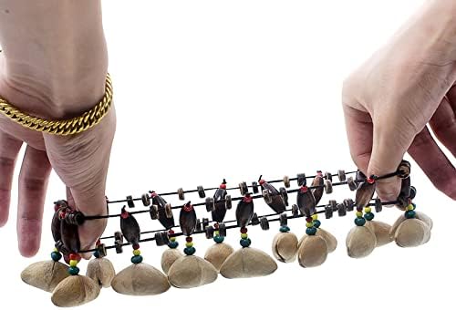 Cacho Seed Rattle Bracelet Anklet, 2 PCS African Shaker Nut Shell Bracelet Natural Percussion Accessories Musical Instrument