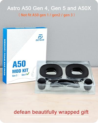 A50 Gen 4 Mod Kit - defean Replacement Earpads and Headband Compatible with Astro A50 Gen 4 Headset,Ear Cushions, Upgrade High-Density Noise Cancelling Foam, Added Thickness