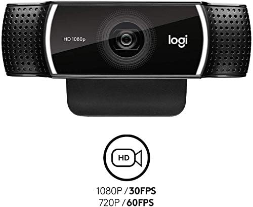 Logitech C922x Pro Stream Webcam 1080p HD Camera for Streaming and Recording at 60 FPS Background Replacement Technology (Renewed)