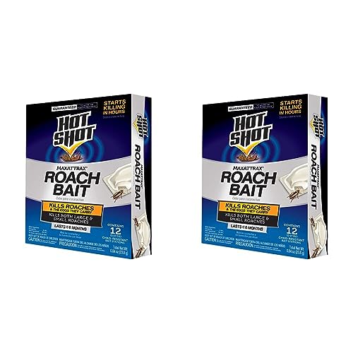 Hot Shot MaxAttrax Roach Bait, 12 Child-Resistant Bait Stations (Pack of 2)