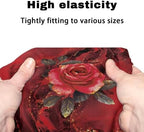 Seat Cover for Walkers for Seniors Red Rose Walker Seat Covers for Ladies Floral Rollator Walker Accessories for Seniors Adjustable Fabric Rollator Walker Seat and Backrest Covers