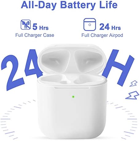 Charging Case Compatible with Airpods 1st & 2nd Generation, Airpods1st & 2nd Wireless Charger Case Replacement with Sync Button and Built-in 450 mAH Battery (No Earbuds Include)