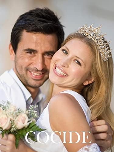 COCIDE Silver Tiara and Crown for Women Crystal Queen Crowns Rhinestone Princess Tiaras for Girl Bride Wedding Hair Accessories for Bridal Birthday Party Prom Halloween Cos-play Costume Christmas