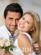COCIDE Silver Tiara and Crown for Women Crystal Queen Crowns Rhinestone Princess Tiaras for Girl Bride Wedding Hair Accessories for Bridal Birthday Party Prom Halloween Cos-play Costume Christmas