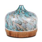 Porseme 500ml Glass Essential Oil Diffuser Aromatherapy Ultrasonic Cool Mist Humidifier 15-21 Running Hours Waterless Auto-Off Air Diffusers for Sleeping Yoga Office Working Spa and Rest (Light Blue)