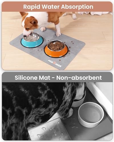 Cat Dog Food Mat, Rapid Water Absorption Dog Mat for Food and Water,100% Waterproof Cat Dog Bowl Mat, Pet Food Mat for Messy Drinkers to Protect Floors, Pet Accessories Supplies
