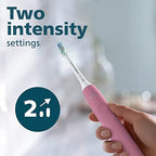 Philips Sonicare 4100 Electric Rechargeable Power Toothbrush, Pink, with Genuine Philips Sonicare Optimal Plaque Control Replacement Toothbrush Heads, White, 3 Pack