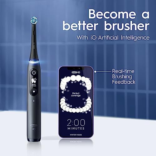 Oral-B iO Series 7 Electric Toothbrush with 2 Replacement Brush Heads, Black Onyx