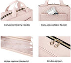 BAGSMART Large Toiletry Bag Travel Bag with Hanging Hook, Water-resistant Makeup Cosmetic Bag Travel Organizer for Accessories, Shampoo, Full Sized Container, Toiletries