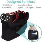 Vive XL Carry & Travel Bag for Rollator Walkers & Transport Chairs - Cover Carrier Accessory for Car Travel, Storage, Seniors - Accessories - Waterproof with Padded Straps