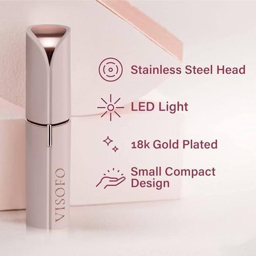 Facial Hair Removal for Women - Electric Razor Device, Small Dermaplaning Remover Tools Finishing Epilator Trimmer Flawless Face Dermaplane Shavers Beauty Gadgets Accessories by VISOFO (Agate)
