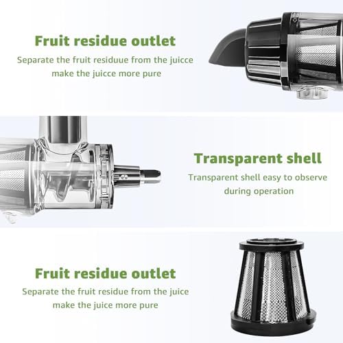Masticating Juicer Attachment for Kitchen aid Stand Mixers, Masticating Juicer Accessories,Slow Juicer Attachment for All Models Kitchenaid Juicer Mixers and Cuisinart (Black)