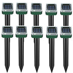 Mole Repellent Snake Repellent 10 Pack Solar Powered Gopher Repellent Outdoor for Lawn Garden Waterproof, Sonic Mole Spikes,Get Rid of Moles Snake Gopher Groundhog Chipmunk for Yard&Garden&Lawn