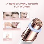 Womens Eyebrow Facial Trimmer, 2 in1 Facial Hair Removal and Eyebrow Shaver - Face Lips Chin Painless Facial Razor with Replacement Heads