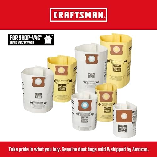 CRAFTSMAN CMXZVBE38854 General Purpose Wet Dry Vac Replacement Vacuum Filter for Most Shop-Vac Branded Shop Vacuums, Friction Fit Installation, Traps General Debris