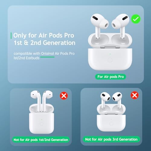 Wireless Charging Case Compatible for AirPods Pro 1st & 2nd Generation, Upgraded Replacement Wireless Charging Case Compatible with Airpods Pro 1/2(No Earbuds), white