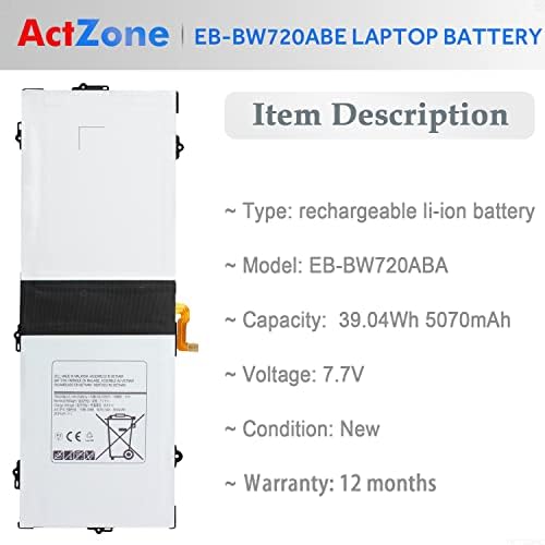 EB-BW720ABE EB-BW720ABA Replacement Battery for Samsung Chromebook Plus V2 XE520QAB XE521QAB K01US K02US K03US, Chromebook 4 4+ XE310XBA XE350XBA, Galaxy Book 12" SM-W720 SM-W723 SM-W727V AA-PBMN2HO