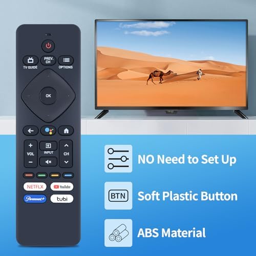 PZL New Voice RF439A-V06 RF439AV06 URMT26CND001 Replacement Remote Control for Philips LED 4K Android Smart TV 43PFL5766/F7D 55PFL5766/F7D 55PFL5766/F7E 65PFL5766/F7D 50PFL5766/F7D 55PUL7472/F7