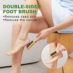 Natural Boar Bristle Dry Brush - Exfoliating Body, Face & Foot Brush, Long Handle Back Scrubber, Meridian Pressure for Lymphatic Drainage & Cellulite