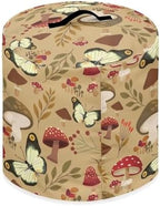 Mushroom Butterfly Pressure Cooker Cover for 8 Quart Instant Pot and Air Fryer Accessories, Stain Resistant Washable Round Protective Cover Electric Appliance Cover with Front Pocket
