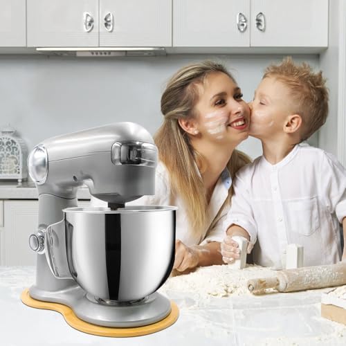 Bamboo Mixer Slider for Cuisinart Stand Mixer 5.5 Quart Mixing Bowl, mixer attachments sliding board for Cuisinart SM-50BC, Kitchen Countertop Storage mixer accessories Appliance Moving Tray Mat