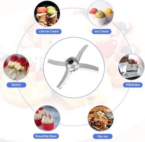 Blades Replacement for Ninja Deluxe NC501 Series Ice Cream Makers - Paddle Blade Replacement for Ninja Creamerizer NC500 NC501 NC500C NC501C NC501H - Stainless Steel