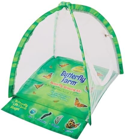 Insect Lore Butterfly Farm™ | Butterfly Kit with Live Cup of Caterpillars | 5 Caterpillars, Reusable Habitat, STEM Butterfly Journal & More